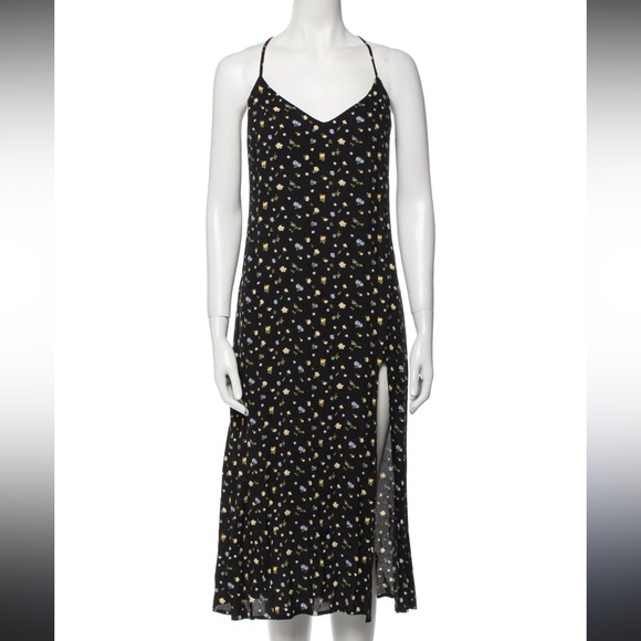 Reformation Dresses & Skirts - Reformation Black Floral Midi Dress Size 2